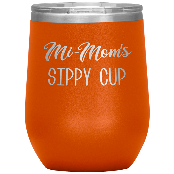 Mi-Mom's Sippy Cup Wine Tumbler Gifts Funny Stemless Insulated Wine Tumblers Hot Cold BPA Free 12oz Travel Cup