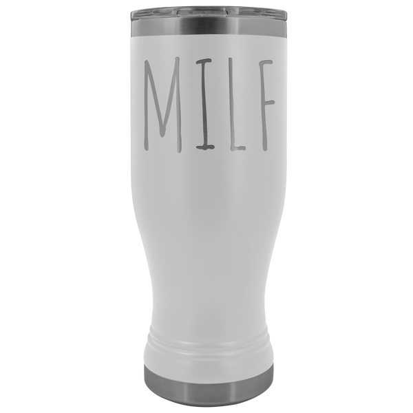 MILF Tumbler Funny Mom Gifts Mother's Day Present MILF Pilsner Mug Pregnant Gag Gift Idea Insulated Hot Cold Travel Coffee Cup 30oz BPA Free