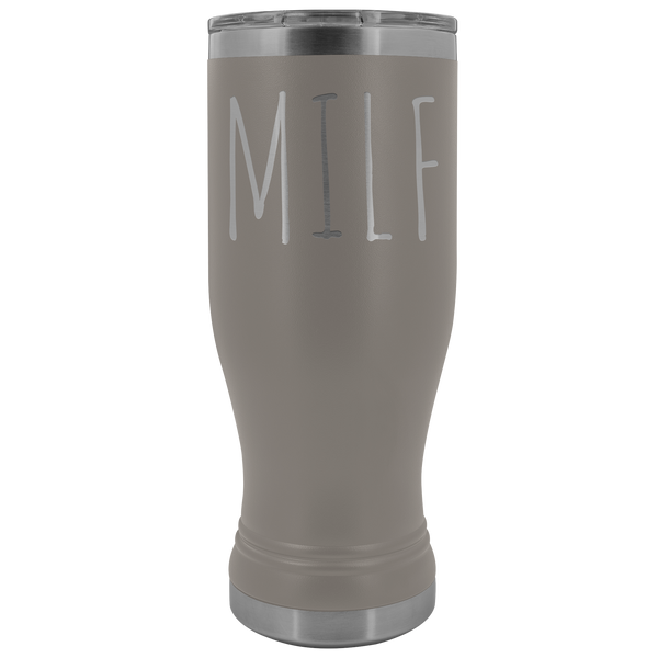 MILF Tumbler Funny Mom Gifts Mother's Day Present MILF Pilsner Mug Pregnant Gag Gift Idea Insulated Hot Cold Travel Coffee Cup 30oz BPA Free