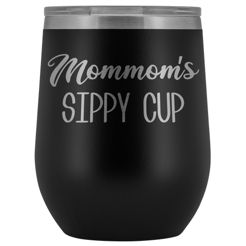 Mommom's Sippy Cup Mommom Wine Tumbler Gifts Funny Stemless Stainless Steel Insulated Wine Tumblers Hot Cold BPA Free 12oz Travel Cup