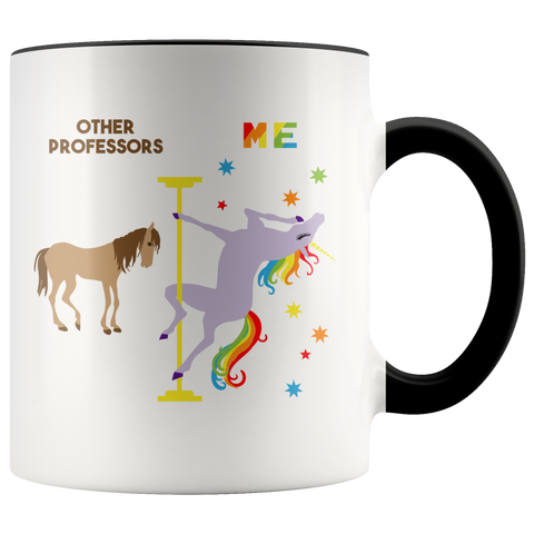 College Professor Gifts for Professors Pole Dancing Unicorn Mug Funny Rainbow Coffee Cup