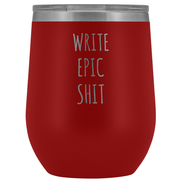 Funny Writer Gifts for Men for Women Author Tumbler Writer Stemless Stainless Steel Insulated Wine Tumbler Cup BPA Free 12oz