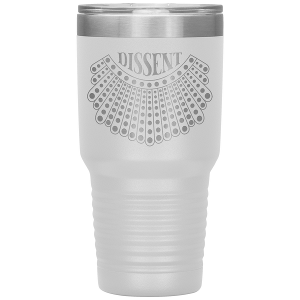 I Dissent Lace Collar Ruth Bader Ginsburg RBG Feminist Gifts Tumbler Insulated Hot Cold Travel Coffee Cup BPA Free