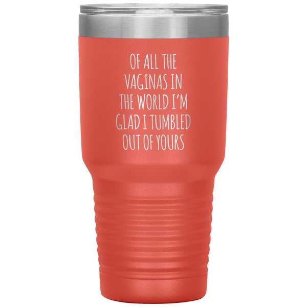 Funny Mother's Day Tumbler Of All the Vaginas in the World Tumbler Travel Coffee Cup BPA Free