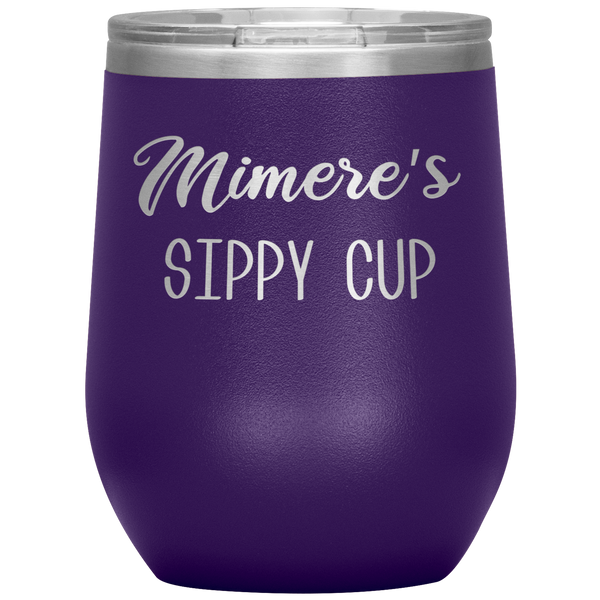 Mimere's Sippy Cup Mimere Wine Tumbler Gift Funny Stemless Insulated BPA Free 12oz Travel Cup