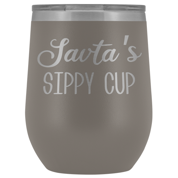 Savta's Sippy Cup Savta Wine Tumbler Gifts for Savtas Present Funny Stemless Stainless Steel Insulated Tumblers Hot Cold BPA Free 12oz Travel Cup